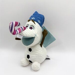 Disney Olaf's Frozen Adventure Christmas Candy Cane Knit Plush Toy 6” NWT